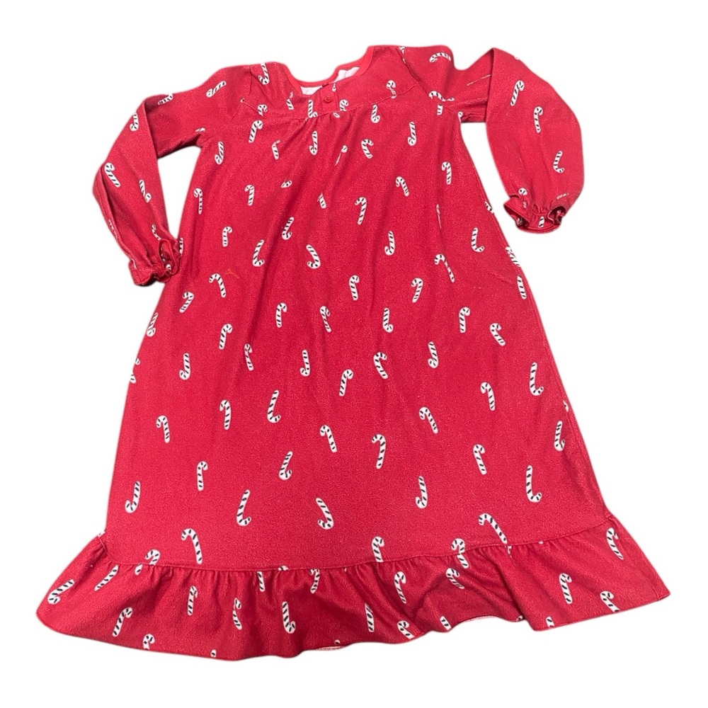 Carters Girls Red Candy Cane Kids Nightgown Pajamas